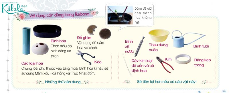 Vật dụng cần dùng trong Ikebana